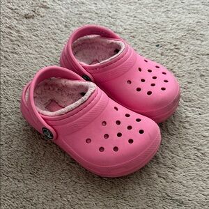 Pink Crocs with Fleece Lining